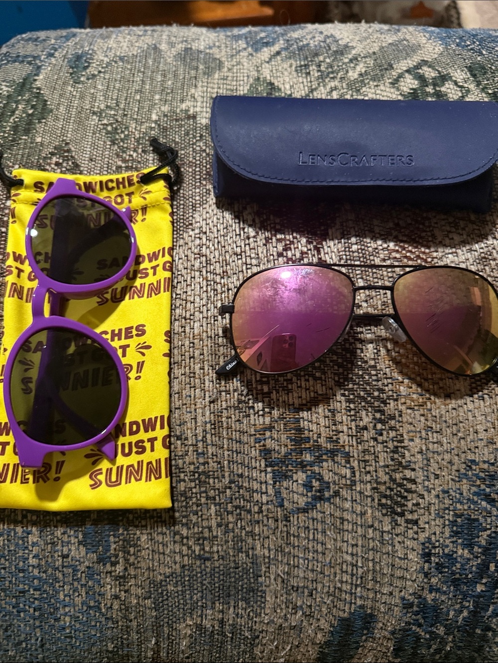 Kids Purple Sunglasses with Pink Mirrored Lenses
